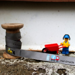 Webband "Handmade - Baustelle" grau